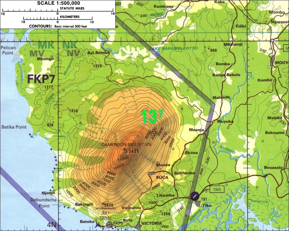 Kamerun-hegység térkép
