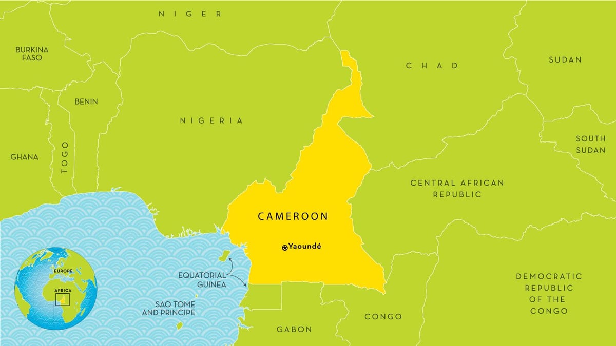 térkép Kamerun, valamint a környező országokban
