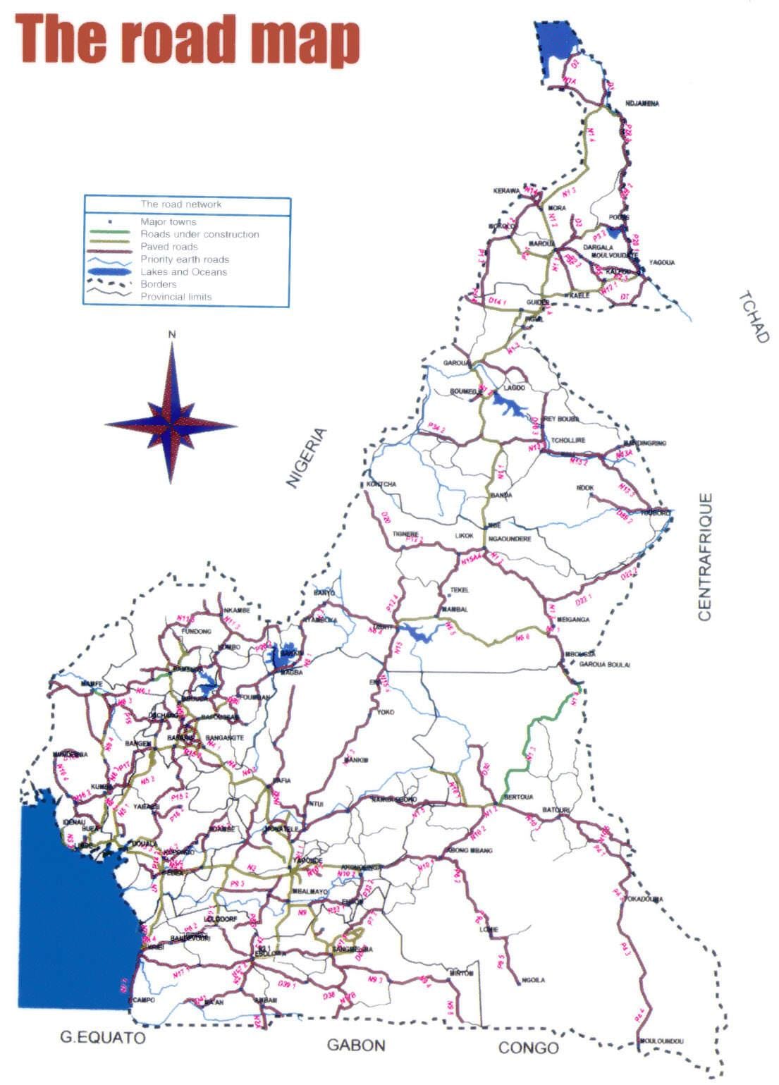 Térkép Kamerun út