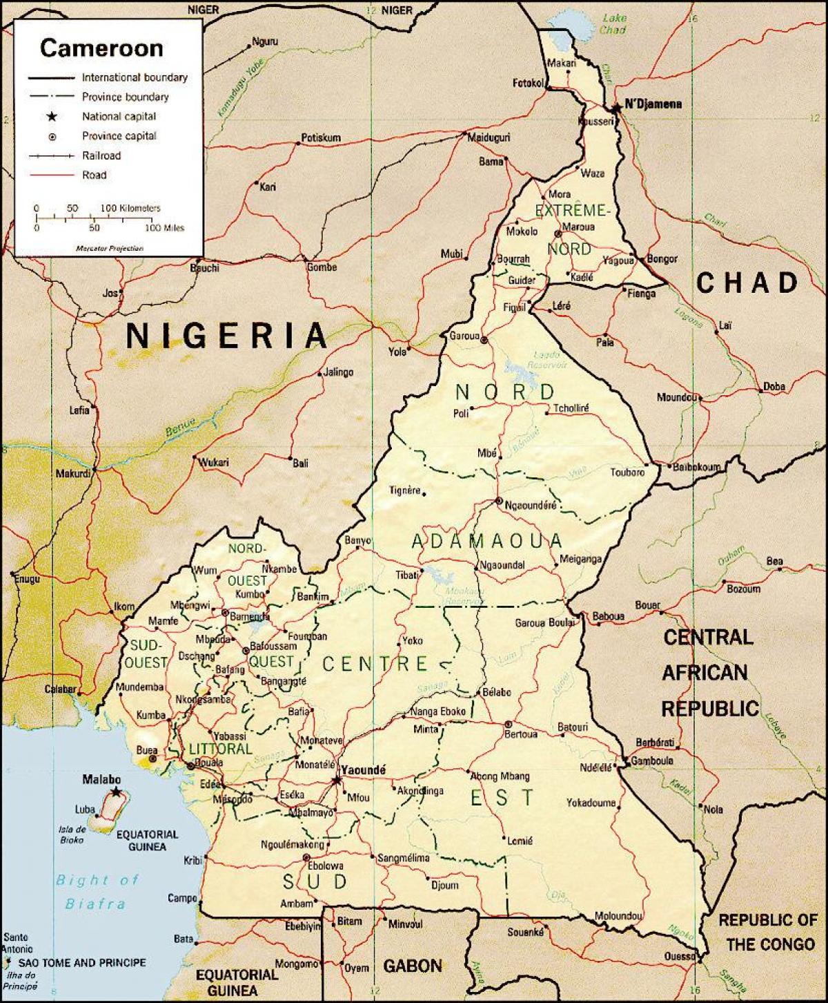 a térkép Kamerun