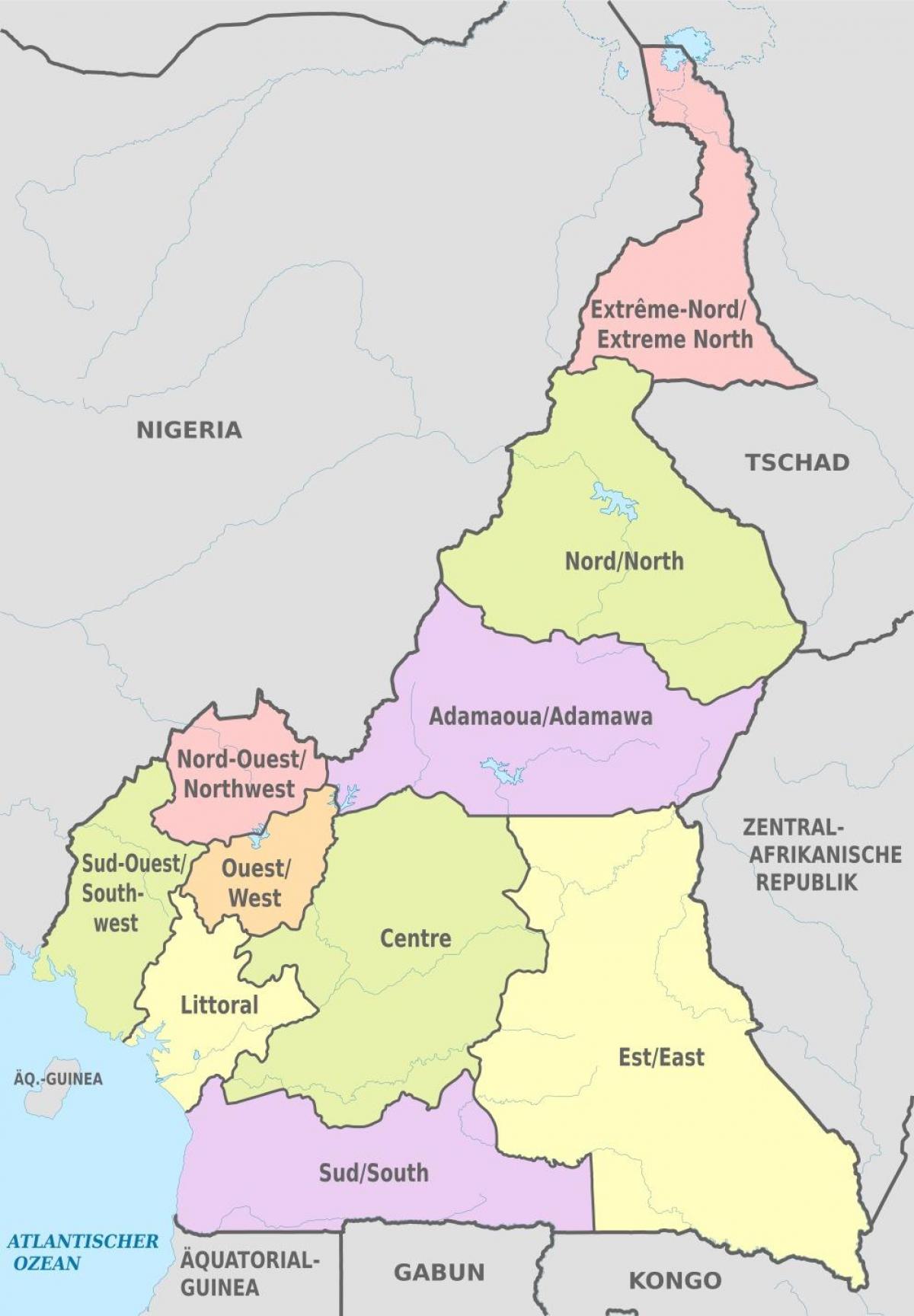 Térkép közigazgatási Kamerun