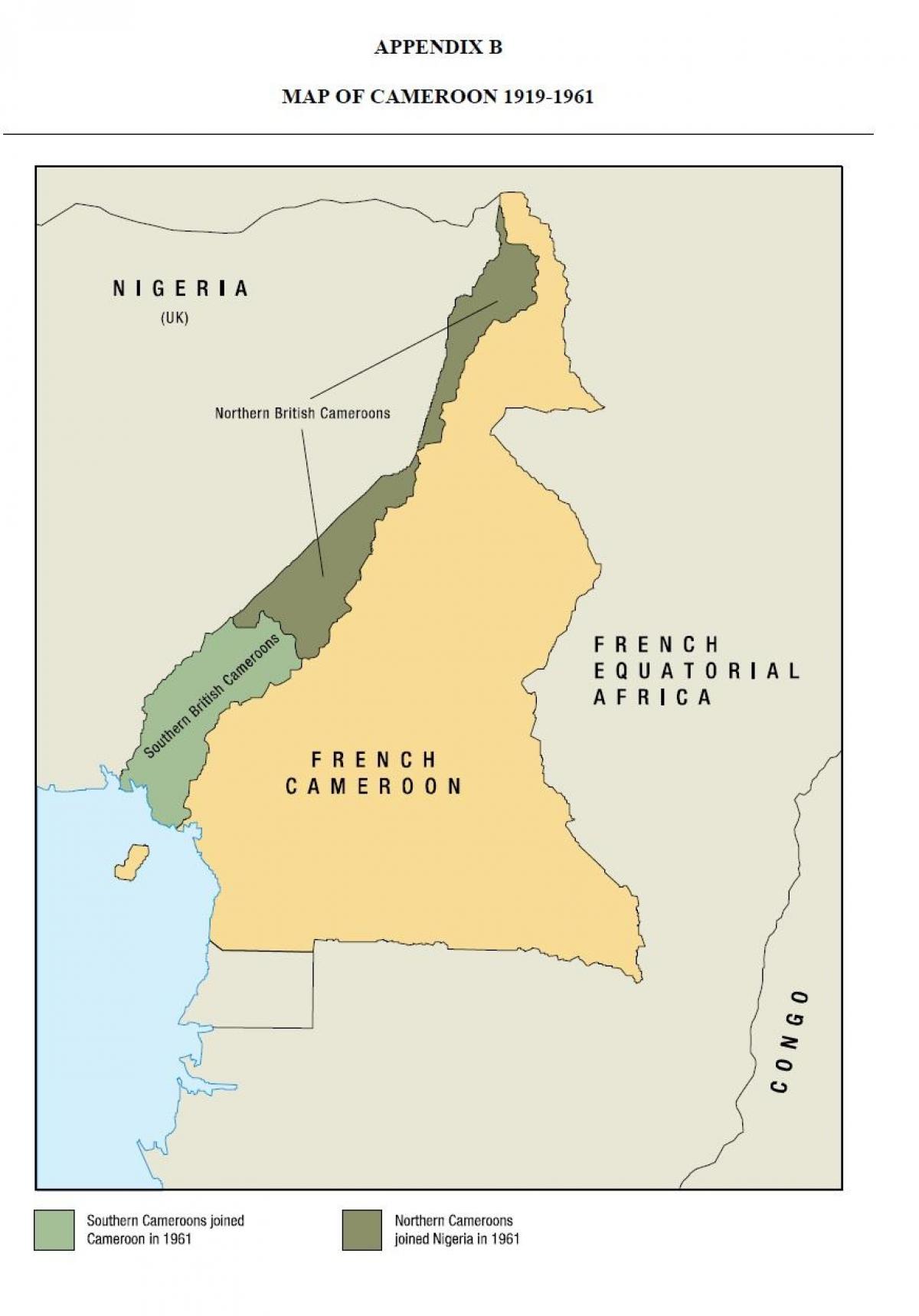 Térkép uno állam Kamerun