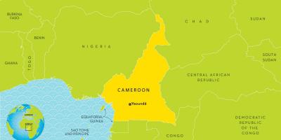Térkép Kamerun, valamint a környező országokban